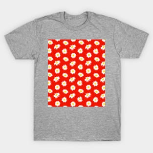 90’s Daisy Ditsy Pattern on Red T-Shirt